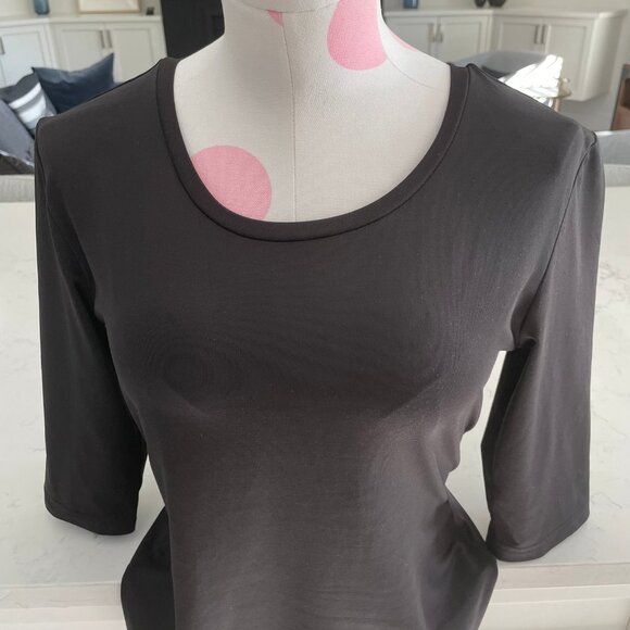 Mexx Casual Scoop Neck Elbow Sleeve Length Polyester Blend Top Black Sz M/L - Picture 3 of 8